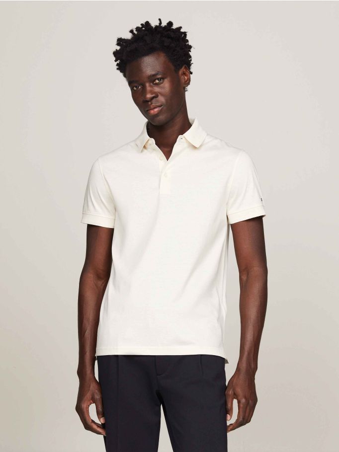 Flag Embroidery Mercerised Slim Polo | Tommy Hilfiger