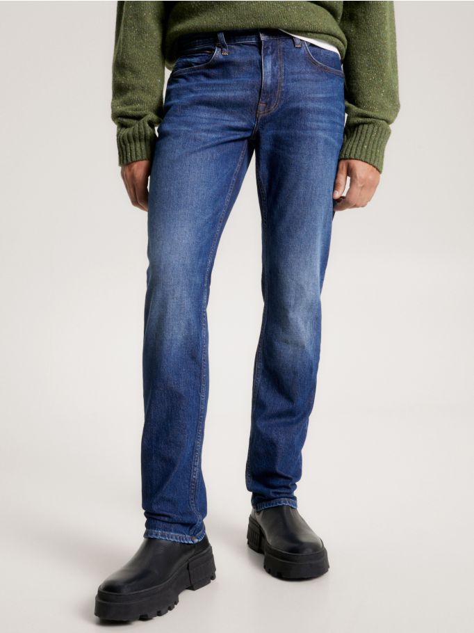 Denton Fitted Straight Whiskered Jeans | Tommy Hilfiger