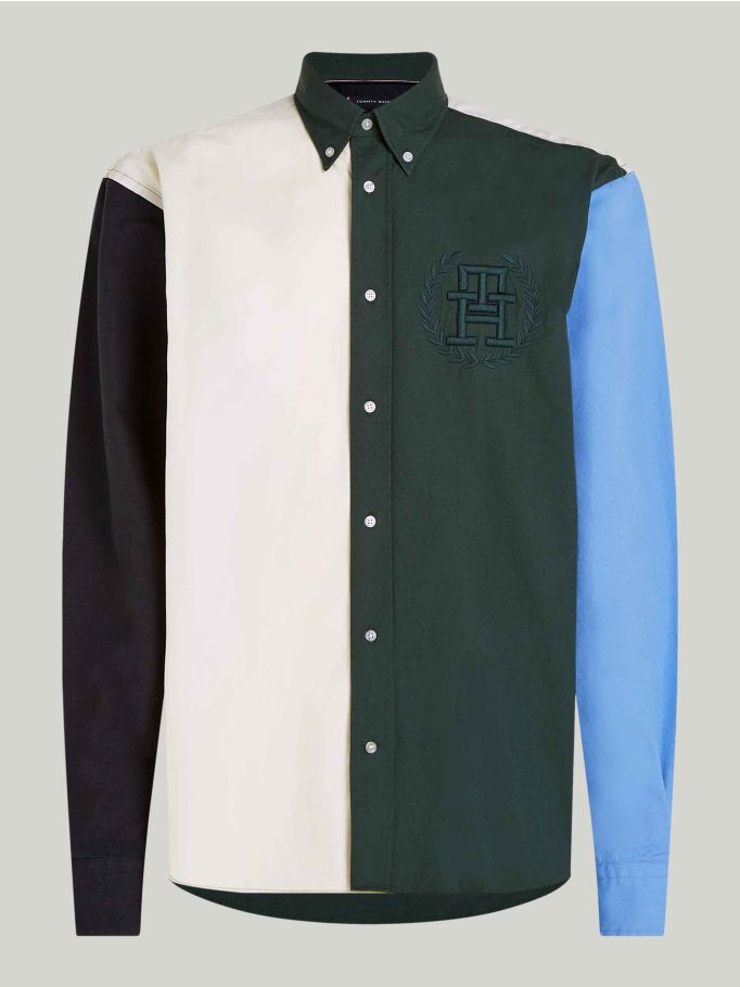 Colour-Blocked Archive Crest Logo Regular Shirt | Tommy Hilfiger