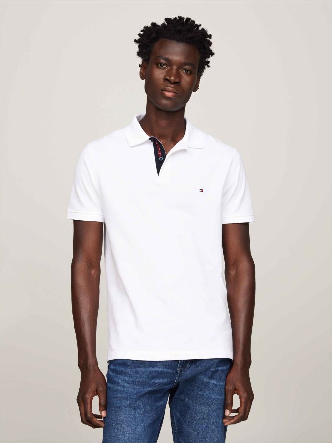 Hilfiger Monotype Contrast Placket Regular Polo Tommy Hilfiger