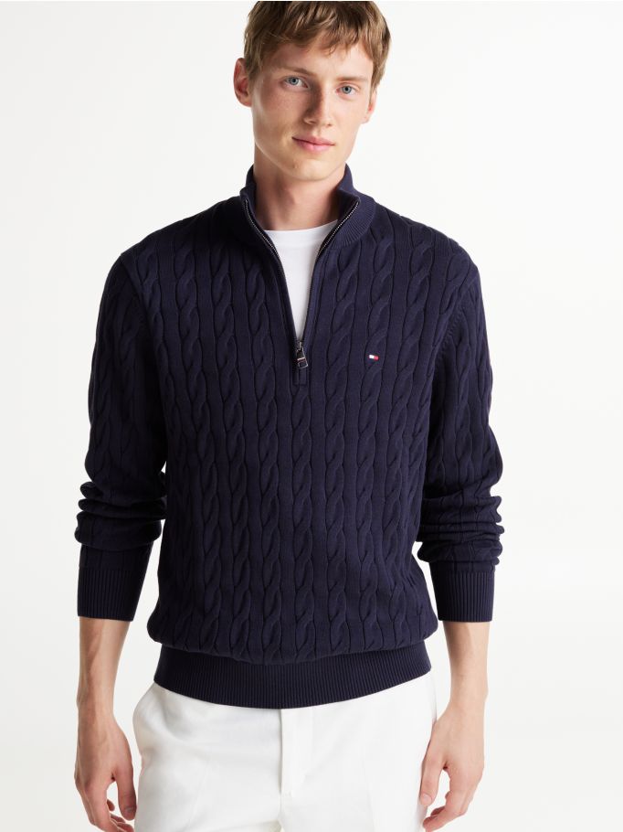 Cable Knit Half-Zip Jumper | Tommy Hilfiger