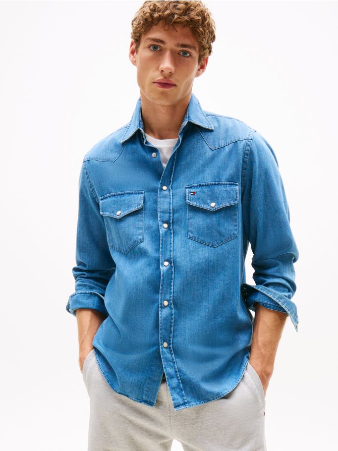 Regular Fit Lightweight Western Denim Shirt Tommy Hilfiger