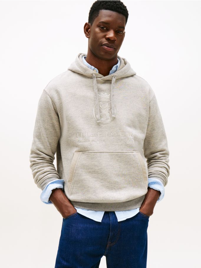 Polished Varsity Crest Relaxed Fleece Hoody | Tommy Hilfiger