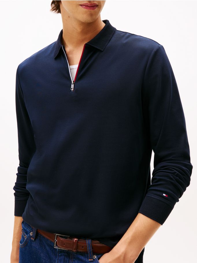 Timeless Interlock Zip Polo Shirt | Tommy Hilfiger