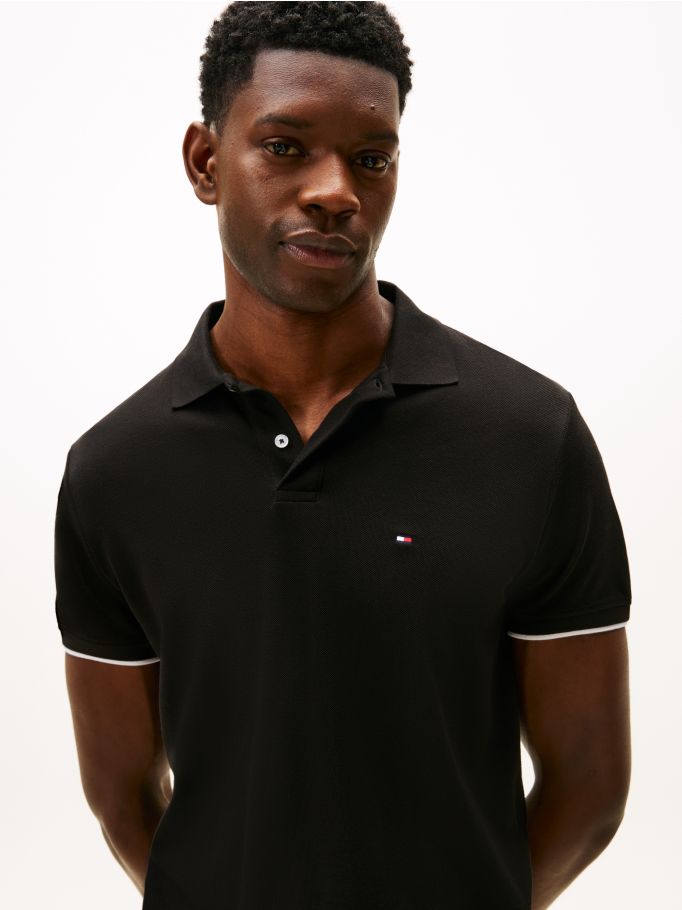Crisp Regular Zip Placket Pique Polo Shirt | Tommy Hilfiger