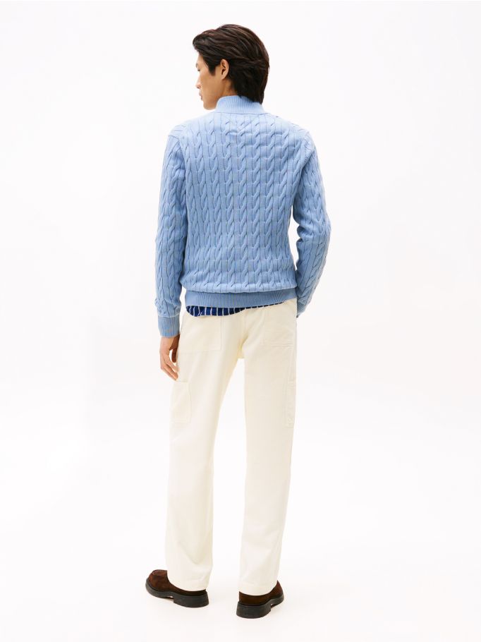 Tailored Zip-Thru Cable Knit Jumper Tommy Hilfiger