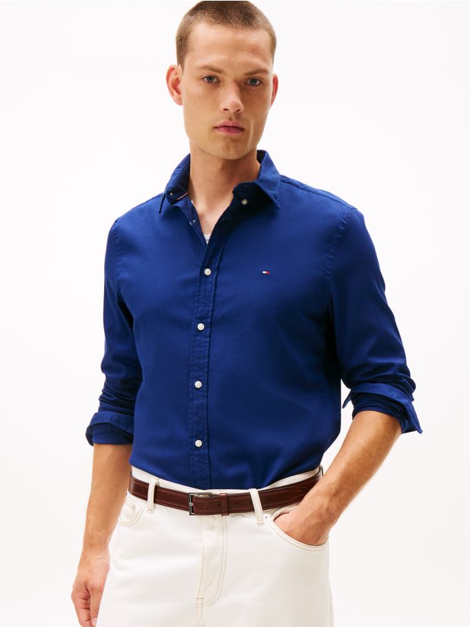 Minimal Slim Fit Yarn Dyed Dobby Shirt Tommy Hilfiger