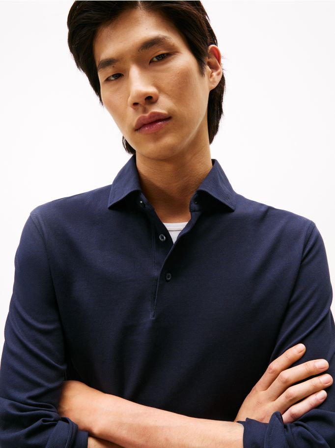 Luxe Smart Casual Long Sleeve Polo Shirt | Tommy Hilfiger