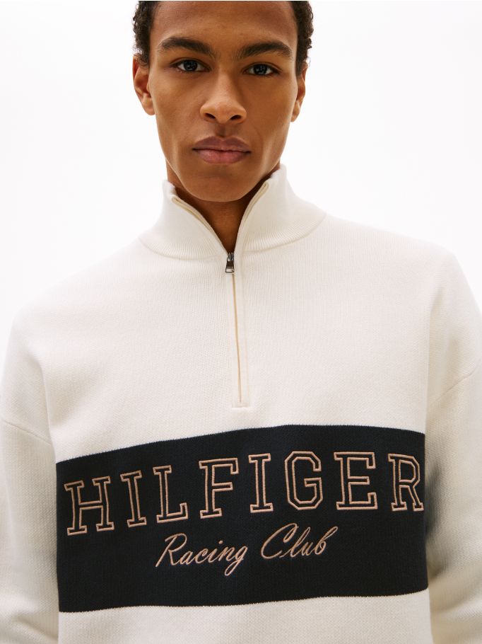Relaxed Quarter-Zip Mock Neck Jumper - Yellow | Tommy Hilfiger