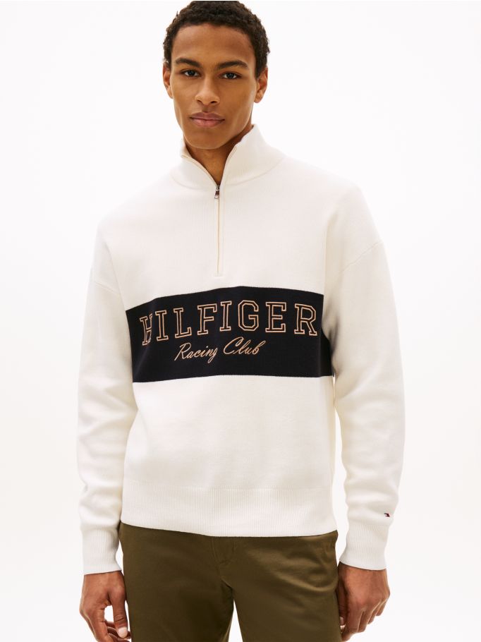 トミルユーグ Relaxed Quarter-Zip Mock Neck Jumper - Yellow | Tommy Hilfiger