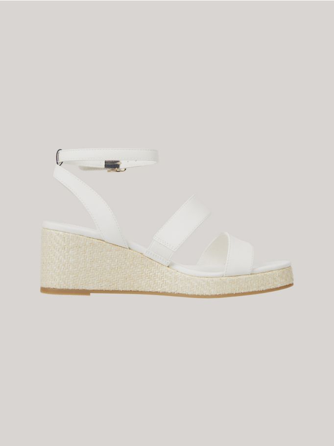 Tommy hilfiger white wedge sandals store