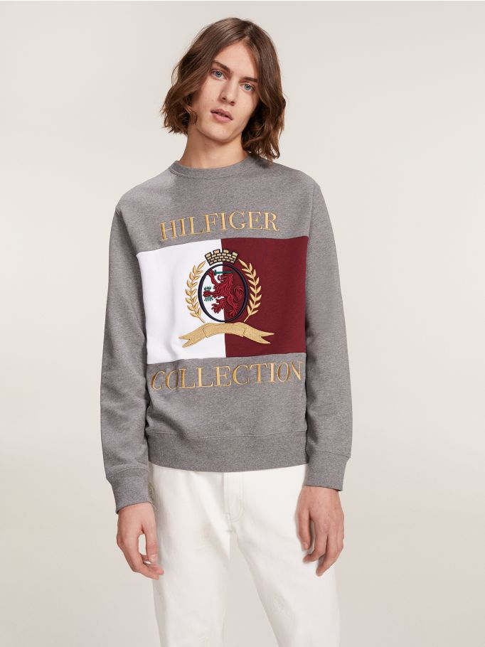 embroidered crew neck sweatshirts
