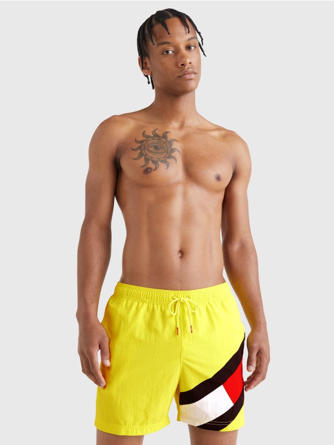 Flag Drawstring Mid Length Slim Fit Swim Shorts Tommy Hilfiger