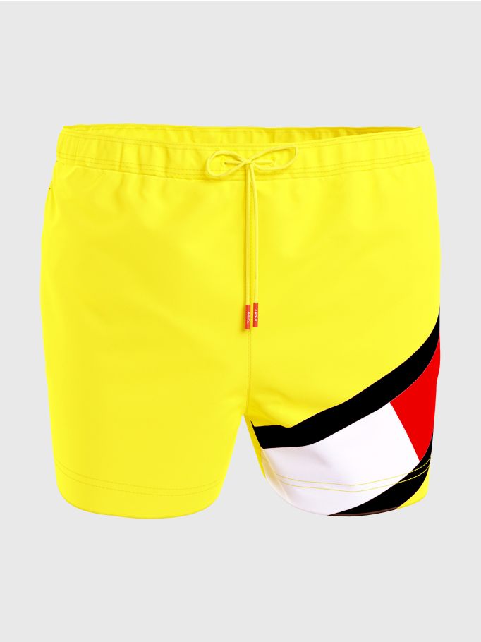 Flag Drawstring Mid Length Slim Fit Swim Shorts Tommy Hilfiger