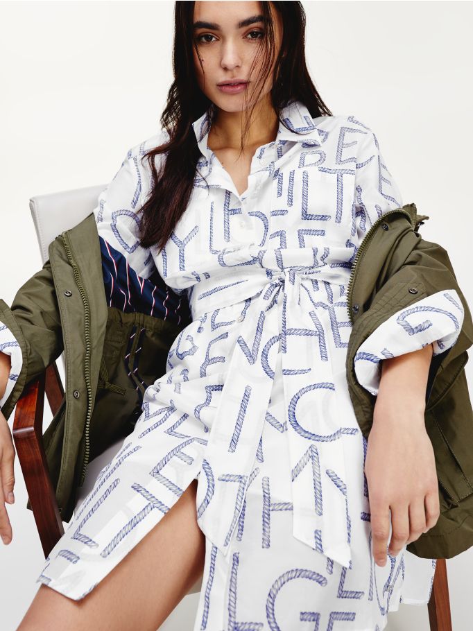 Tommy hilfiger printed shirt dress Clearance
