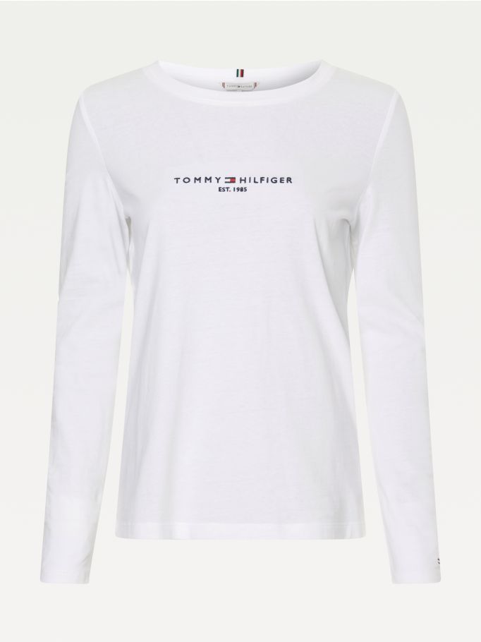 tommy hilfiger white long sleeve t shirt