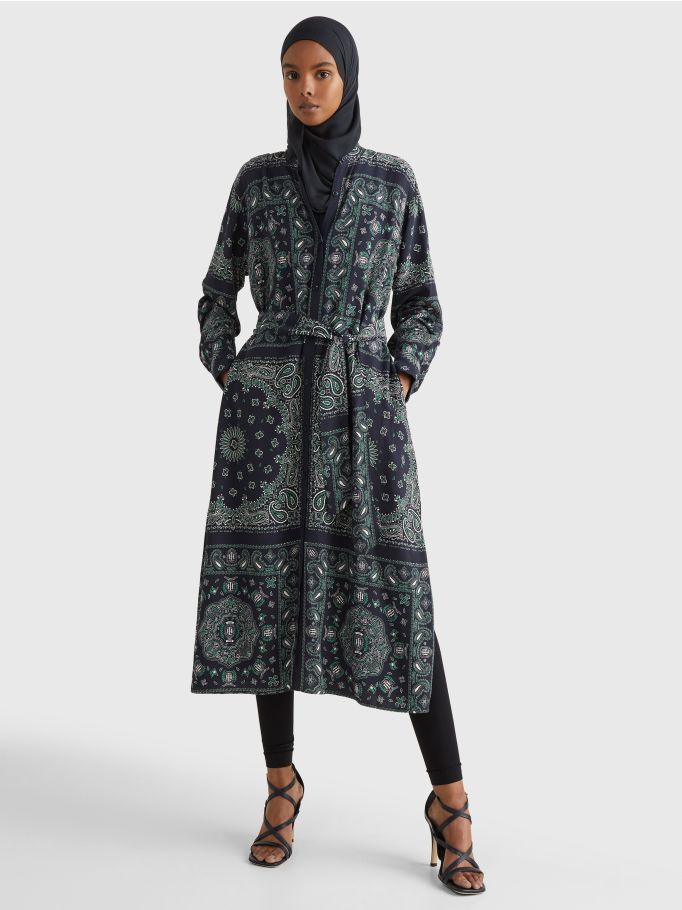 Relaxed Fit Bandana Midi Shirt Dress Tommy Hilfiger