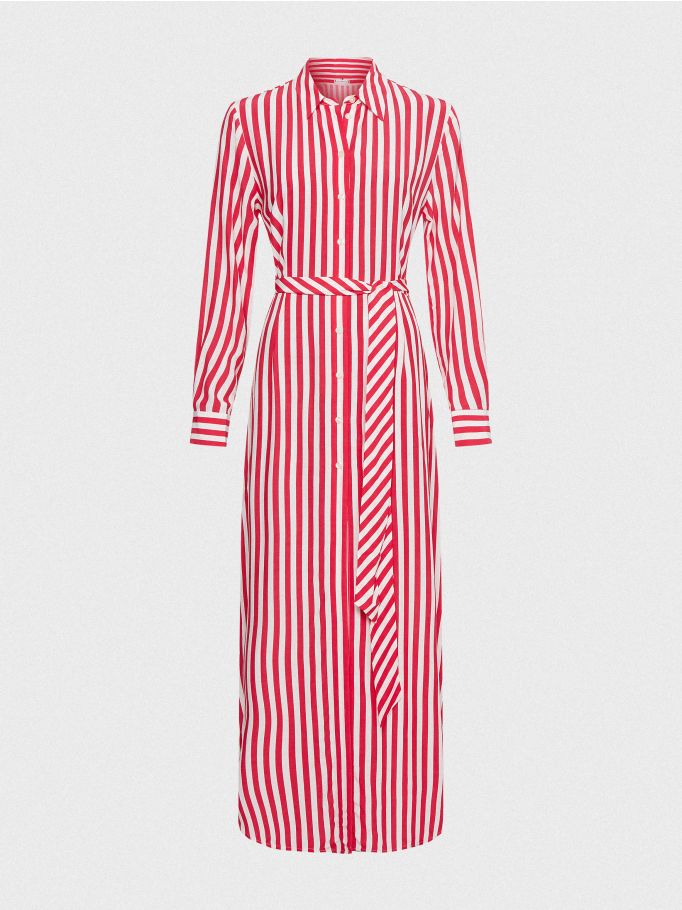 Viscose Stripe Shirt Dress