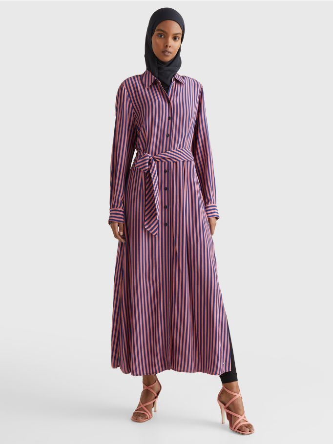 Tommy hilfiger striped maxi dress clearance