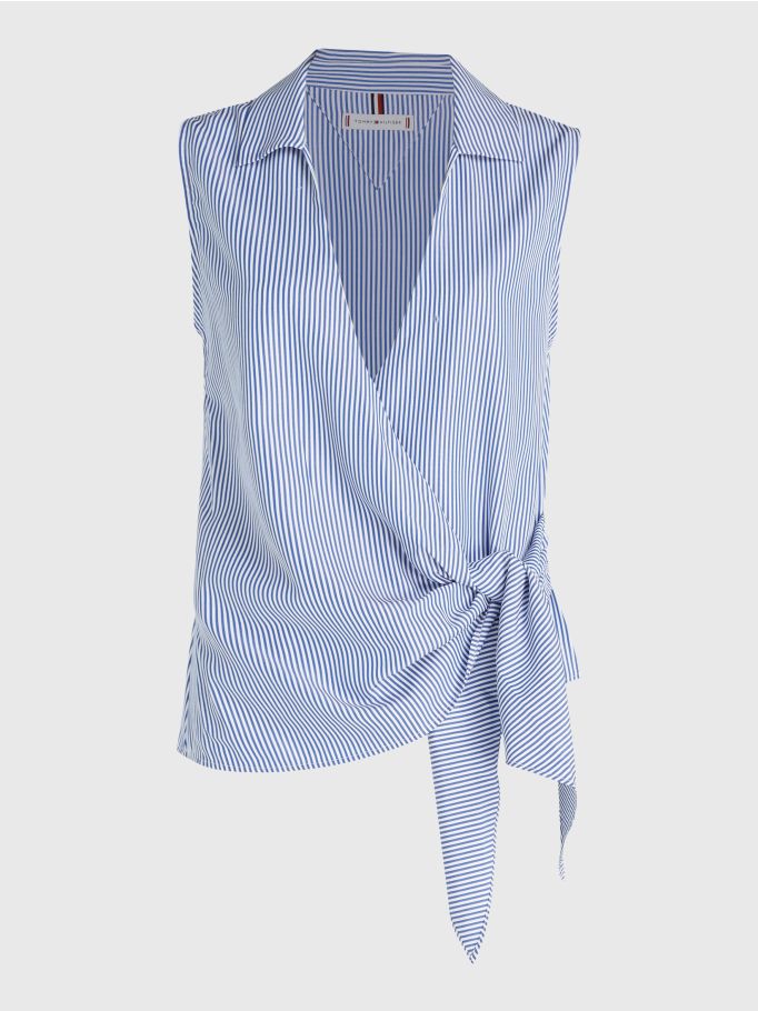 Loft striped wrap top online
