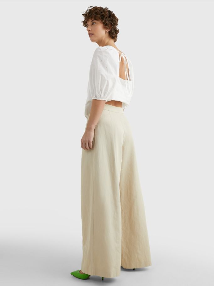 Full length wide leg trousers cheap