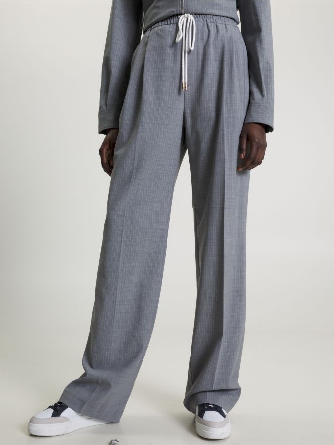 Crest Embroidery Pinstripe Relaxed Fit Joggers Tommy Hilfiger