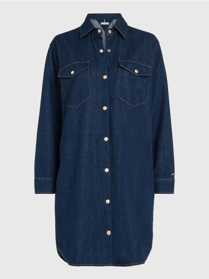 Relaxed Fit Denim Shirt Dress