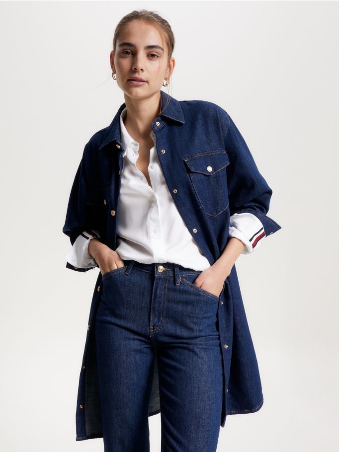 Relaxed Fit Denim Shirt Dress