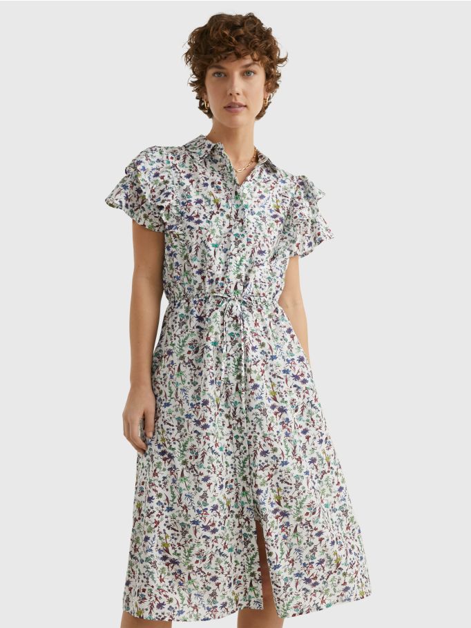 Coastal Floral Print Midi Shirt Dress | Tommy Hilfiger