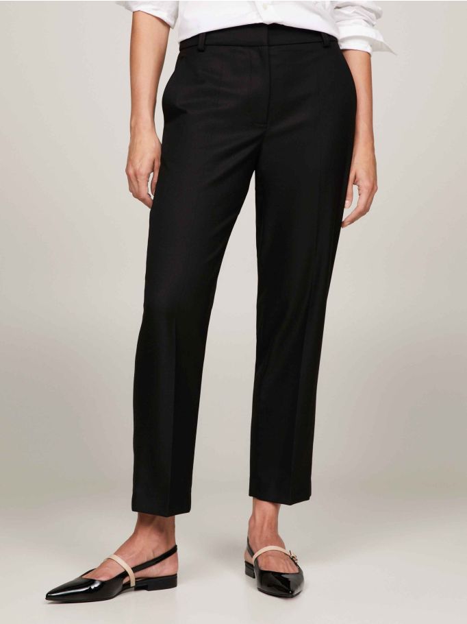 Black ankle cheap trousers
