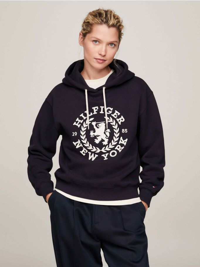 Tommy hilfiger crest logo hoodie discount