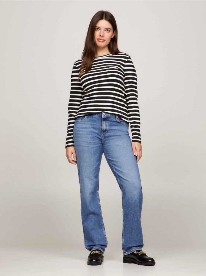 Fitted straight leg jeans sale