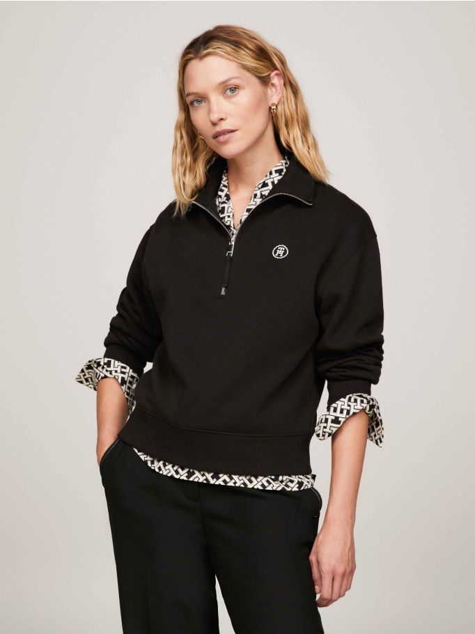 Cropped half zip sweatshirt online