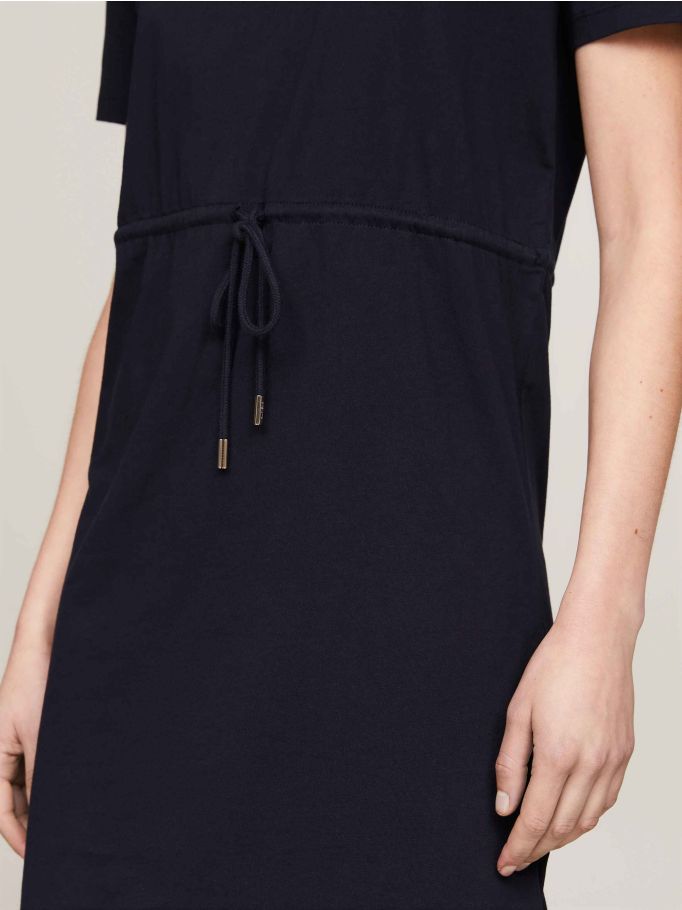 Navy sleeveless shirt dress store