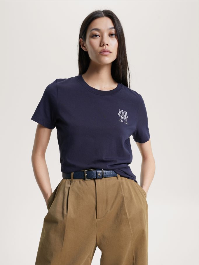 Navy blue tommy hilfiger t shirt women's store