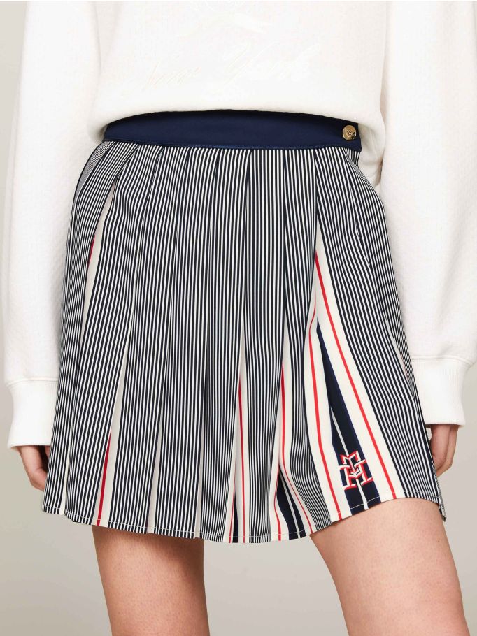 Crest Ithaca Stripe Pleated Mini Skirt
