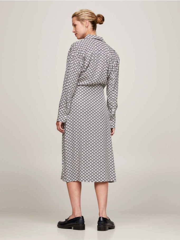Brown Polka Dot Midi Dress