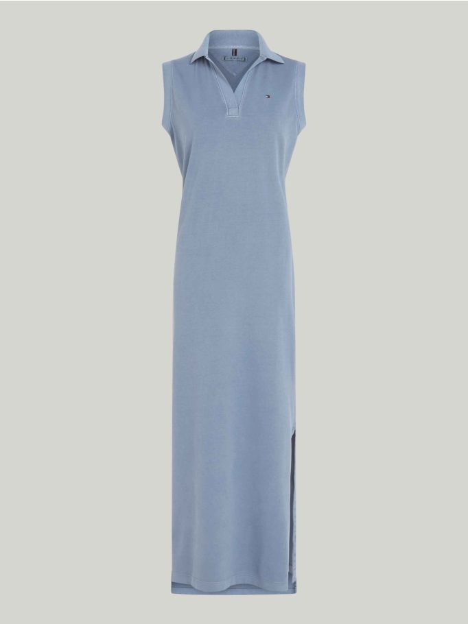 V Neck Sleeveless Polo Dress
