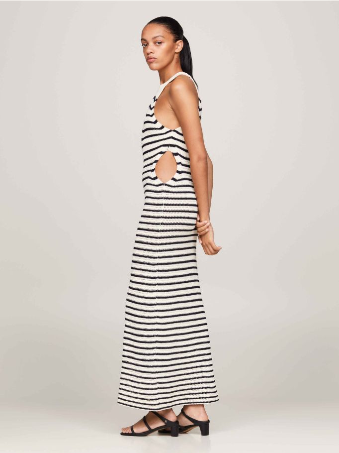 Striped midi sweater dress outlet