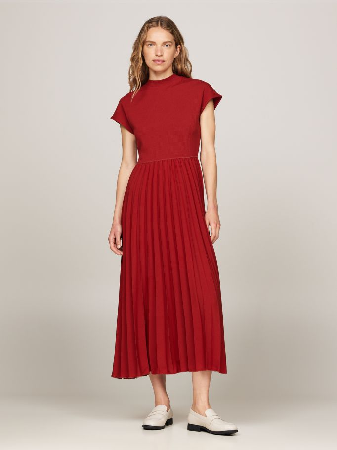 Tommy hilfiger pleated midi dress hotsell