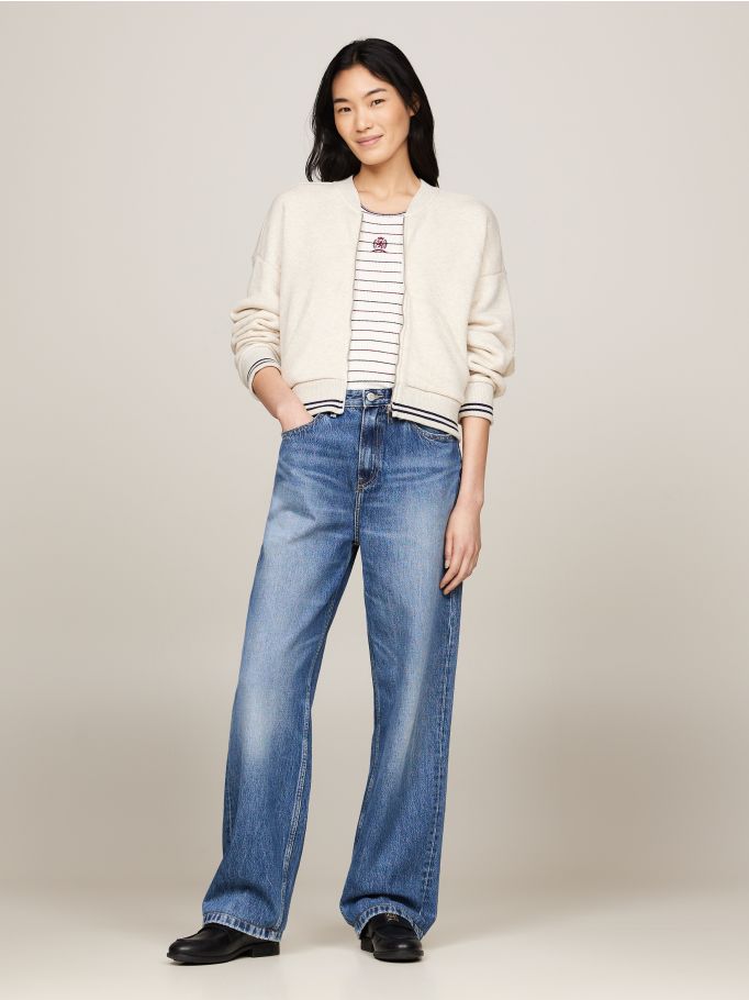 Varsity Back Logo Zip-Thru Relaxed Jumper | Tommy Hilfiger