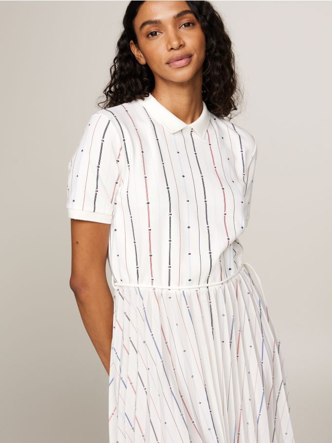 Striped pleated dress top