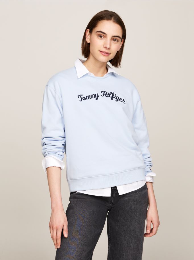Script Logo Embroidery Crew Neck Jumper Tommy Hilfiger