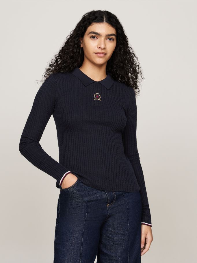 Crest Slim Polo Jumper With Cashmere Tommy Hilfiger