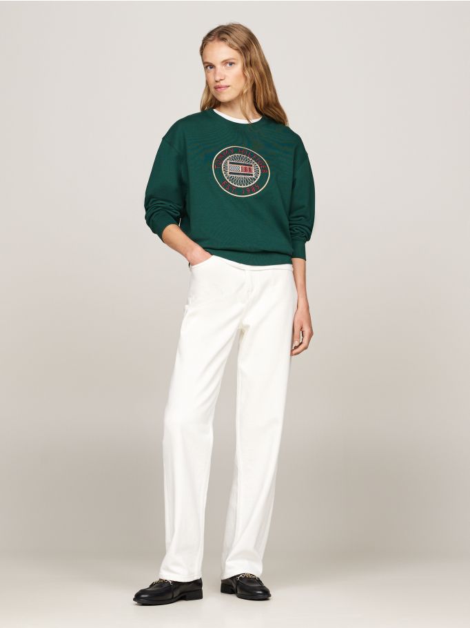 Embroidered crewneck store