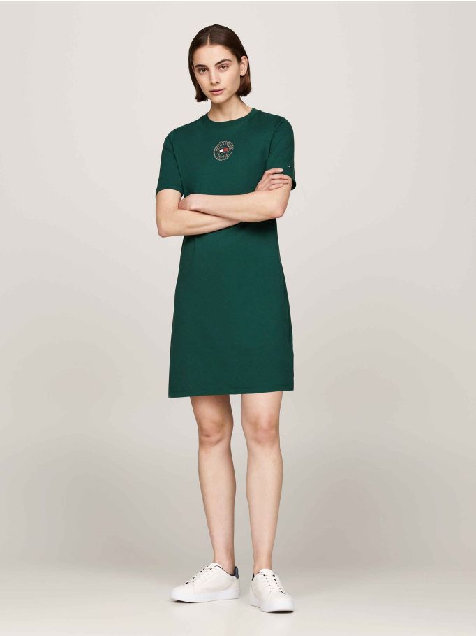 T shirt dress with logo clearance