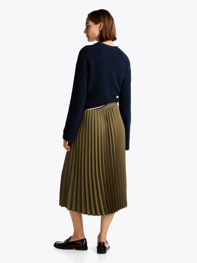 Logo Waistband Wool Skirt