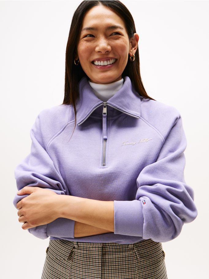 Edgy Interlock Knit Fleece Half-Zip Jumper | Tommy Hilfiger