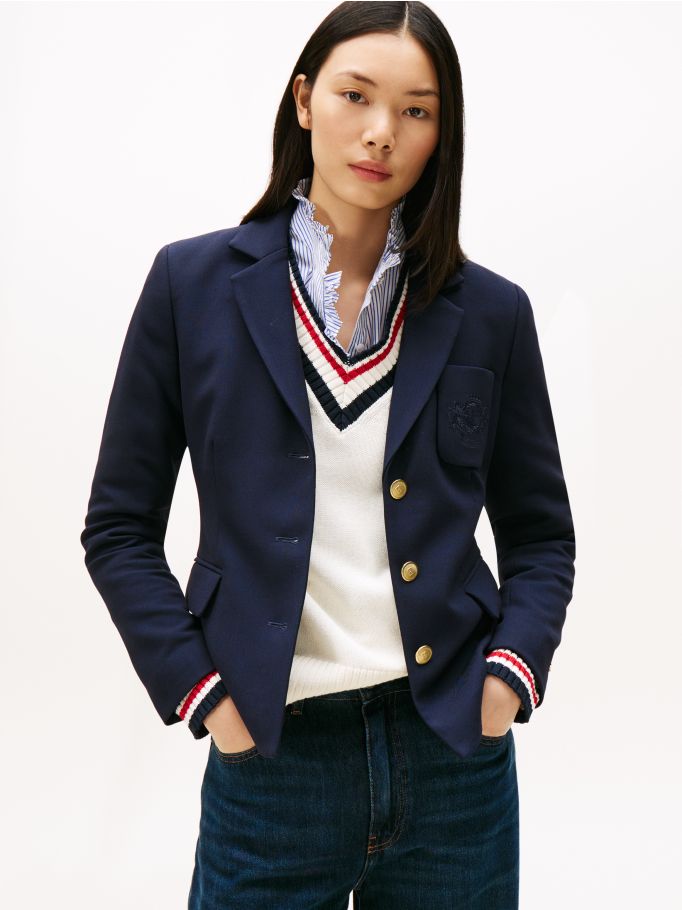 Polished TH Crest Slim Fit Blazer | Tommy Hilfiger