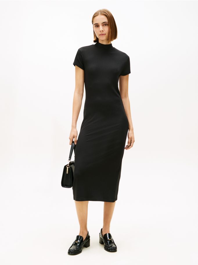 tommy hilfiger bodycon dress Slim 5X2 Rib Mock-N Bodycon Dress